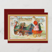 ハッピーサンクスギビングヴィンテージイラストレーション ポストカード (正面/裏面)