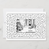 ハッピーサンクスギビングヴィンテージスケッチと迷路ホワイト シーズンカード (正面)