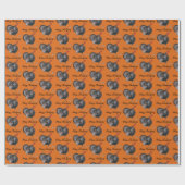 ハッピーサンクスギビングヴィンテージトルコスケッチ ラッピングペーパー (フラット)