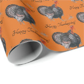 ハッピーサンクスギビングヴィンテージトルコスケッチ ラッピングペーパー (ロールコーナー)