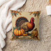 ハッピーサンクスギビングヴィンテージトルコ、カボチャ クッション (ブランケット)