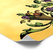 ハッピーサンクスギビングヴィンテージCornucopiaアートポスター ポスター (角)