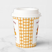 ハッピーサンクスギビング七面鳥かぼちゃイエロープレイド 紙コップ (右)