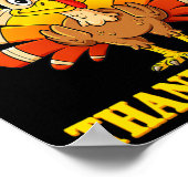 ハッピーサンクスギビング七面鳥の巡礼少年ガールズキッズ ポスター (角)