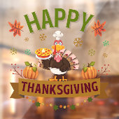 ハッピーサンクスギビング七面鳥の窓にしがみつく ウィンドウサイン (シート2)