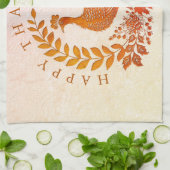 ハッピーサンクスギビング七面鳥キッチンタオル キッチンタオル (折り畳み)