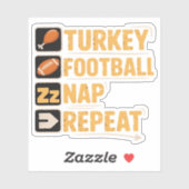 ハッピーサンクスギビング七面鳥サッカー昼寝リピーター シール (シート)