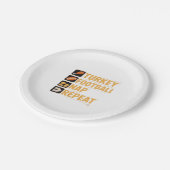 ハッピーサンクスギビング七面鳥サッカー昼寝リピーター ペーパープレート (アングル)