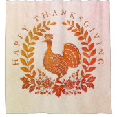ハッピーサンクスギビング七面鳥シャワーカーテン シャワーカーテン (正面)