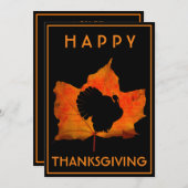 ハッピーサンクスギビング七面鳥ディナーパーティー 招待状 (正面/裏面)