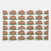 ハッピーサンクスギビング七面鳥デイディナープラッタ キッチンタオル (横)
