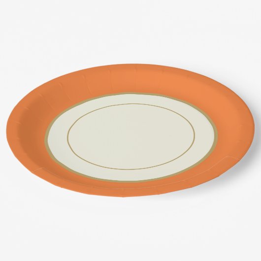 ハッピーサンクスギビング七面鳥リム ペーパープレート (アングル)