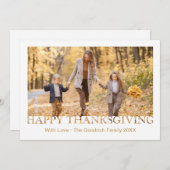 ハッピーサンクスギビング写真ホリディグリーティングカード シーズンカード (正面/裏面)