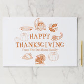 ハッピーサンクスギビング名前をカスタムする紙ランチョンマット ペーパーパッド (インサイチュ)