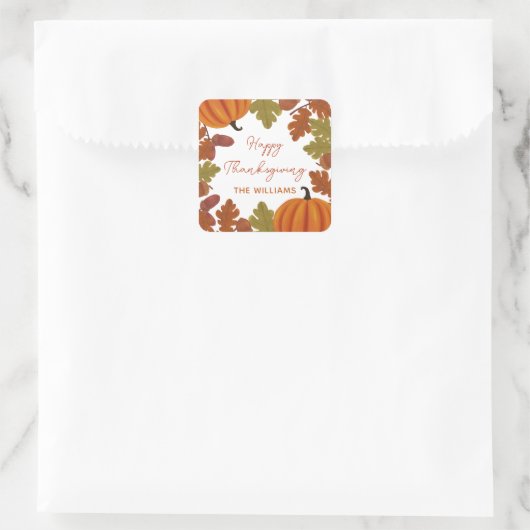 ハッピーサンクスギビング名秋 スクエアシール (バッグ)