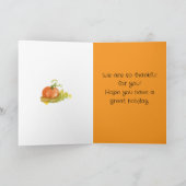 ハッピーサンクスギビング孫農家ボーイパピードッグ カード (内部)