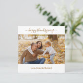 ハッピーサンクスギビング家族の写真カボチャ秋 シーズンカード (スタンド正面)