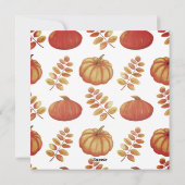 ハッピーサンクスギビング家族の写真カボチャ秋 シーズンカード (裏面)