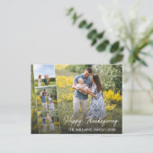 ハッピーサンクスギビング家族の写真コラージュ シーズンポストカード (スタンド正面)