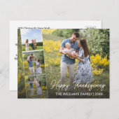 ハッピーサンクスギビング家族の写真コラージュ シーズンポストカード (正面/裏面)
