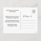 ハッピーサンクスギビング家族の写真コラージュ シーズンポストカード (裏面)