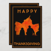 ハッピーサンクスギビング家族ディナーパーティー 招待状 (正面/裏面)