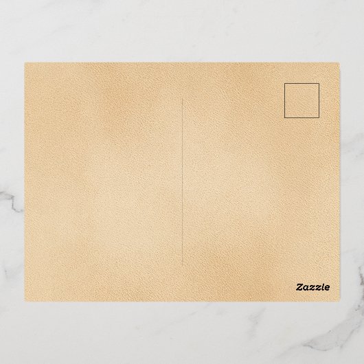 ハッピーサンクスギビング家族フォトグリーン 箔シーズンポストカード (裏面)