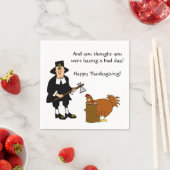 ハッピーサンクスギビング巡礼者 スタンダードカクテルナプキン (インサイチュ)