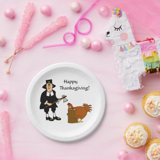 ハッピーサンクスギビング巡礼者 ペーパープレート (パーティー)