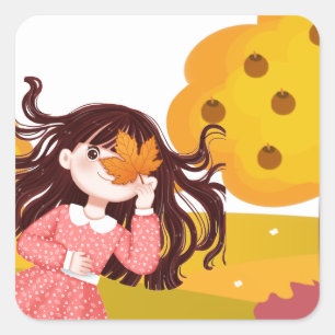 ハッピーサンクスギビング広場 スクエアシール