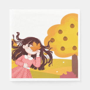 ハッピーサンクスギビング広場 スタンダードランチョンナプキン