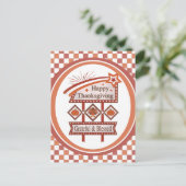 ハッピーサンクスギビング感謝&賛美レトロサイン ポストカード (スタンド正面)