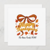 ハッピーサンクスギビング折り畳みホリデーカード、ありがとう サンキューカード (正面/裏面)