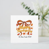 ハッピーサンクスギビング折り畳みホリデーカード、ありがとう サンキューカード (スタンド正面)