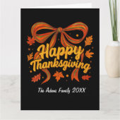 ハッピーサンクスギビング折り畳みホリデーカード、ありがとう サンキューカード (正面)