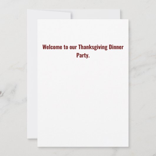 ハッピーサンクスギビング招待状カード 招待状 (裏面)