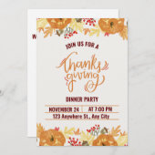 ハッピーサンクスギビング招待状カード 招待状 (正面/裏面)