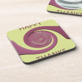 ハッピーサンクスギビング文字アートデザイン。 コースター (左側)