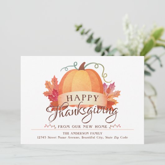 ハッピーサンクスギビング新しいアドレスホームカボチャ移動 案内状 (スタンド正面)