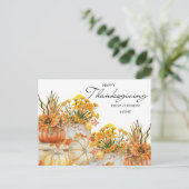 ハッピーサンクスギビング新しいホームカボチャの収穫 シーズンポストカード (スタンド正面)