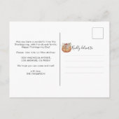 ハッピーサンクスギビング新しいホームカボチャ移動 案内ポストカード (裏面)