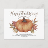 ハッピーサンクスギビング新しいホームカボチャ移動 案内ポストカード (正面)