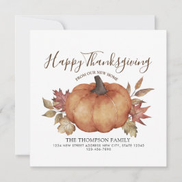 ハッピーサンクスギビング新しいホームカボチャ移動 案内状