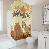 ハッピーサンクスギビング柴犬 シャワーカーテン (インサイチュ)