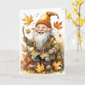 ハッピーサンクスギビング格言紅葉 空白の カード (黄色い花)