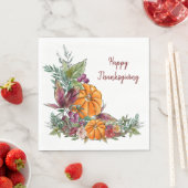 ハッピーサンクスギビング水彩カボチャ秋 スタンダードランチョンナプキン (インサイチュ)