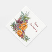 ハッピーサンクスギビング水彩カボチャ秋 スタンダードランチョンナプキン (角)