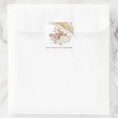 ハッピーサンクスギビング水彩パンプキンゴールデンリボン スクエアシール (バッグ)