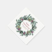 ハッピーサンクスギビング水彩秋リース スタンダードカクテルナプキン (角)