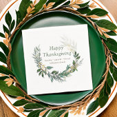 ハッピーサンクスギビング水彩秋葉リース スタンダードカクテルナプキン